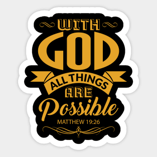 With God All Things Are Possible Christian Gift Sticker